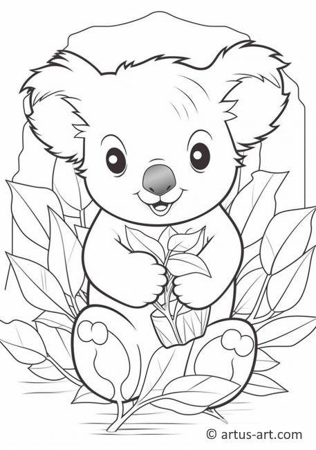 Pagina de colorat cu Koala